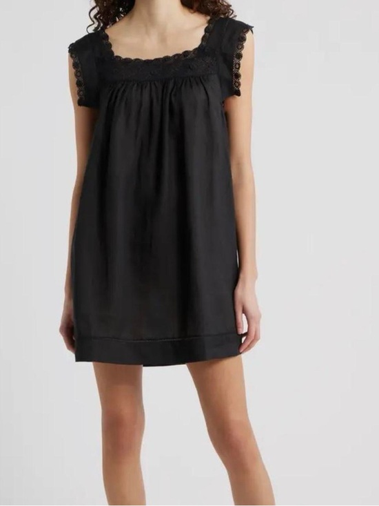 Doen Dresses & Skirts - DÔEN Almadia Lace Trim Ramie Shift Minidress